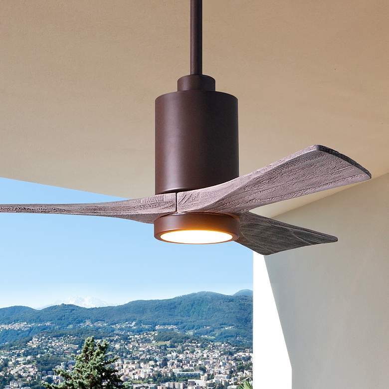 Image 1 42" Matthews Patricia-3 Bronze Barn Wood Remote LED Ceiling Fan