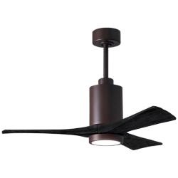 42&quot; Matthews Patricia-3 Bronze Matte Black Remote LED Ceiling Fan