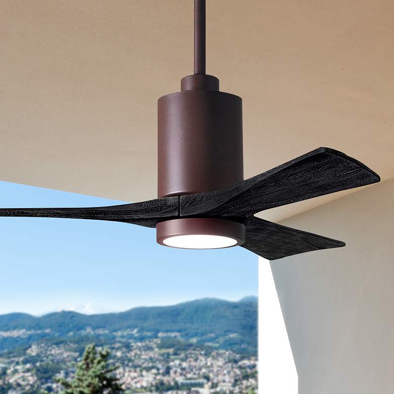 42&quot; Matthews Patricia-3 Bronze Matte Black Remote LED Ceiling Fan