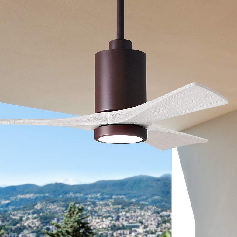 Image 1 42" Matthews Patricia-3 Bronze Matte White LED Ceiling Fan with Remote