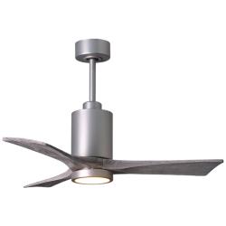 42&quot; Matthews Patricia-3 Brushed Nickel Barnwood Remote LED Ceiling Fan