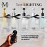 42" Matthews Patricia-3 Brushed Nickel Black Remote LED Ceiling Fan