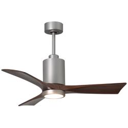 42&quot; Matthews Patricia-3 Brushed Nickel Walnut Remote LED Ceiling Fan