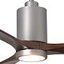 42" Matthews Patricia-3 Brushed Nickel Walnut Remote LED Ceiling Fan