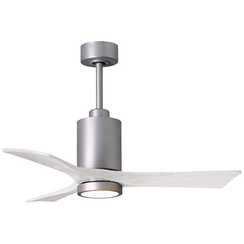 Image 2 42 inch Matthews Patricia-3 Brushed Nickel White Remote LED Ceiling Fan