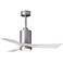 42" Matthews Patricia-3 Brushed Nickel White Remote LED Ceiling Fan