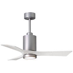 42&quot; Matthews Patricia-3 Brushed Nickel White Remote LED Ceiling Fan
