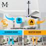 42" Matthews Patricia-3 Chrome Barn Wood Remote LED Ceiling Fan