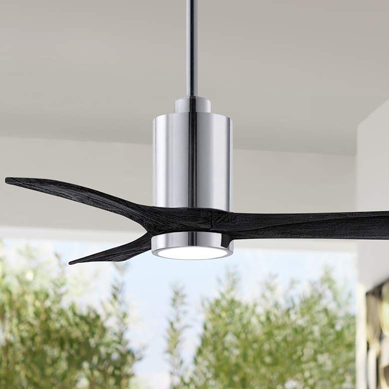 Image 1 42" Matthews Patricia-3 Chrome Matte Black Remote LED Ceiling Fan