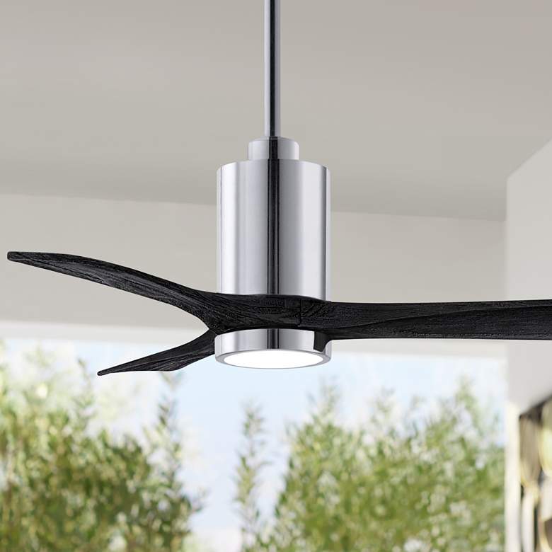 Image 1 42 inch Matthews Patricia-3 Chrome Matte Black Remote LED Ceiling Fan