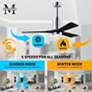 7_42" Matthews Patricia-3 Chrome Matte Black Remote LED Ceiling Fan more views