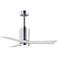 42" Matthews Patricia-3 Chrome Matte White Remote LED Ceiling Fan