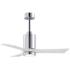 42" Matthews Patricia-3 Chrome Matte White Remote LED Ceiling Fan