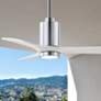 42" Matthews Patricia-3 Chrome Matte White Remote LED Ceiling Fan