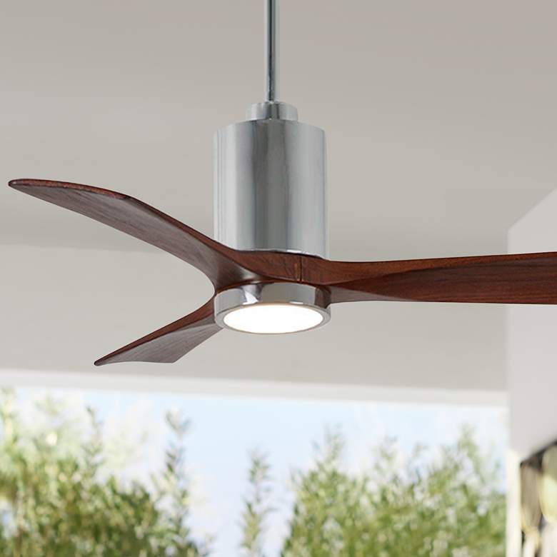 Image 1 42 inch Matthews Patricia-3 Chrome Walnut Remote LED Ceiling Fan