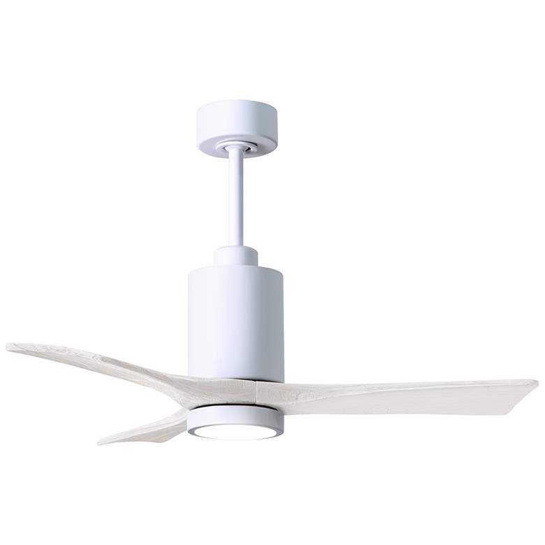 Image 2 42" Matthews Patricia-3 Gloss Matte White LED Ceiling Fan with Remote