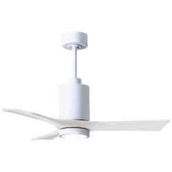 42&quot; Matthews Patricia-3 Gloss Matte White LED Ceiling Fan with Remote