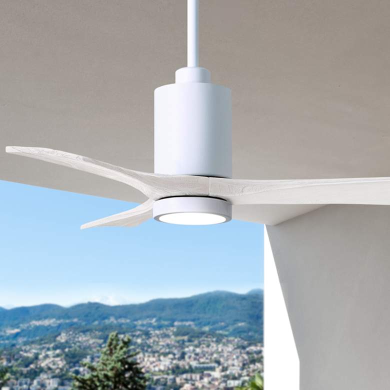 Image 1 42" Matthews Patricia-3 Gloss Matte White LED Ceiling Fan with Remote