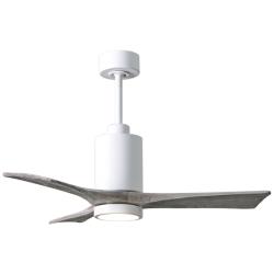 42&quot; Matthews Patricia-3 Gloss White LED Damp Rated Fan with Remote