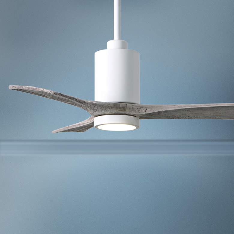 Image 1 42" Matthews Patricia-3 Gloss White LED Damp Rated Fan with Remote