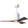 42" Matthews Patricia-3 Gloss White Walnut LED Ceiling Fan with Remote