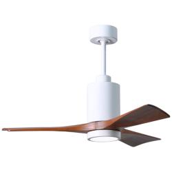 42&quot; Matthews Patricia-3 Gloss White Walnut LED Ceiling Fan with Remote