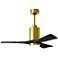 42" Matthews Patricia-3 LED Brass and Black Three Blade Ceiling Fan