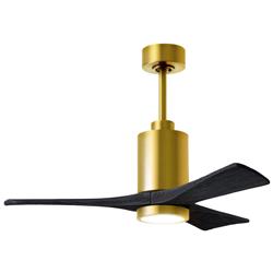 42&quot; Matthews Patricia-3 LED Brass and Black Three Blade Ceiling Fan