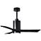 42" Matthews Patricia-3 Matte Black LED Damp Ceiling Fan with Remote