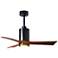 42" Matthews Patricia-3 Matte Black Walnut Tone Remote LED Ceiling Fan