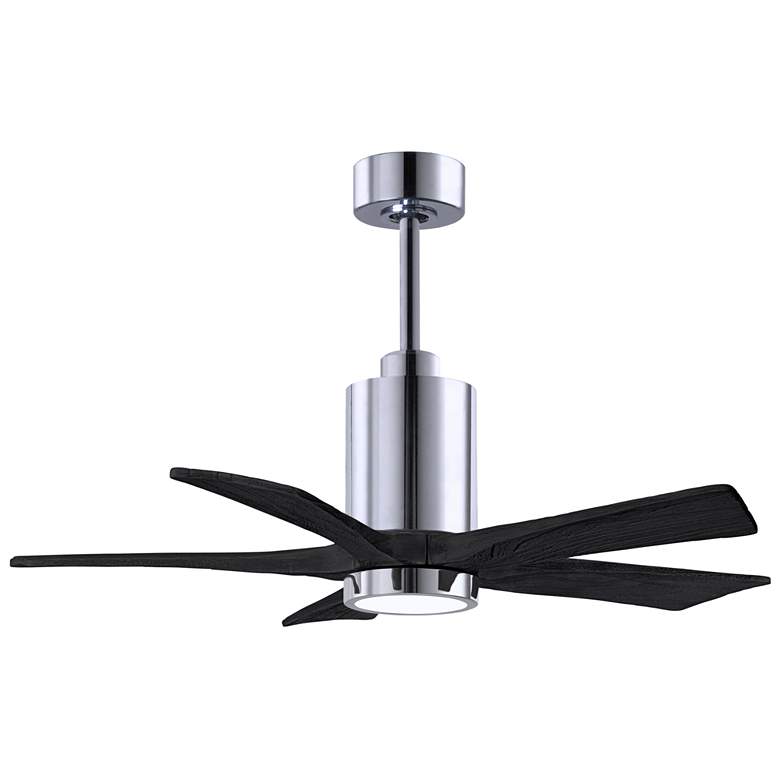 Image 1 42 inch Matthews Patricia-5 Black and Polished Chrome Ceiling Fan