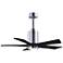 42" Matthews Patricia-5 Black and Polished Chrome Ceiling Fan