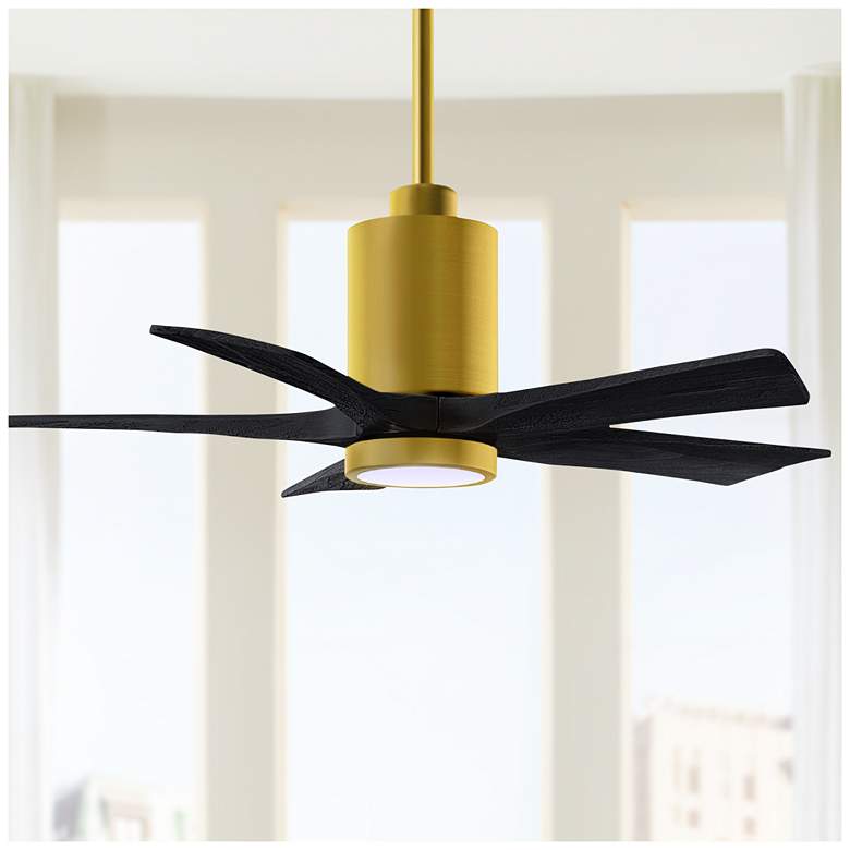 Image 1 42" Matthews Patricia-5 Brushed Brass Black LED Ceiling Fan