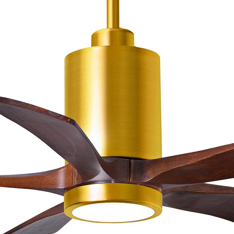 Image 2 42" Matthews Patricia-5 Brushed Brass Walnut LED Ceiling Fan more views