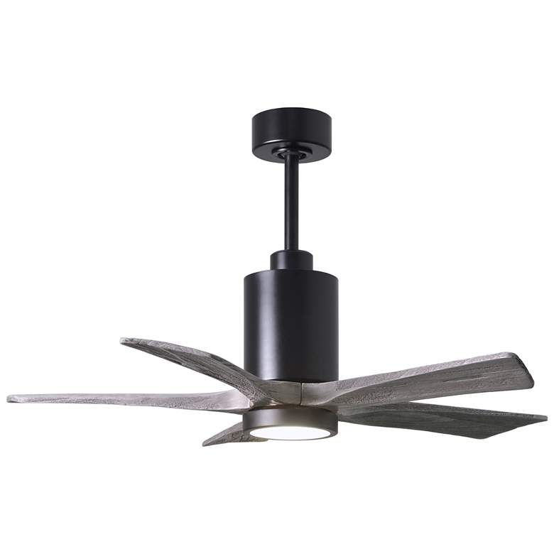 Image 1 42" Matthews Patricia-5 Damp Rated Barn Wood Matte Black Ceiling Fan