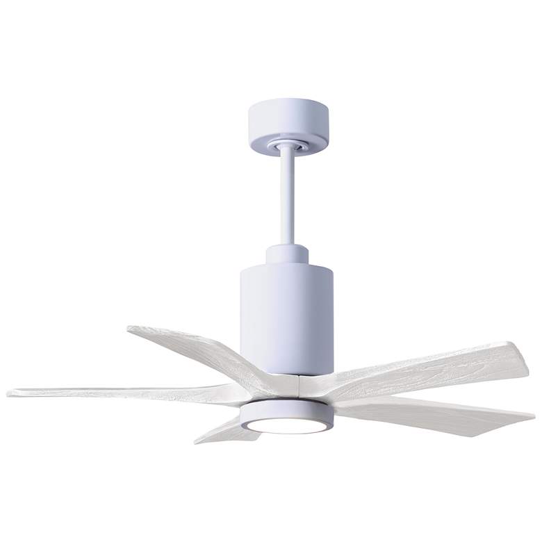 Image 1 42 inch Matthews Patricia-5 Damp Rated Gloss and Matte White Ceiling Fan