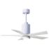 42" Matthews Patricia-5 Damp Rated Gloss and Matte White Ceiling Fan
