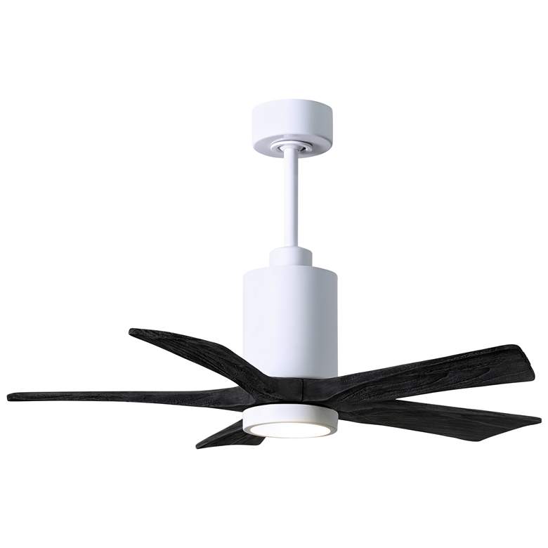 Image 1 42 inch Matthews Patricia-5 Damp Rated Gloss White Matte Black Ceiling Fan