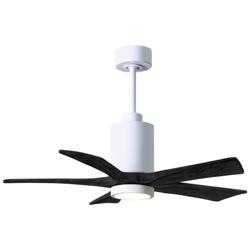 42&quot; Matthews Patricia-5 Damp Rated Gloss White Matte Black Ceiling Fan