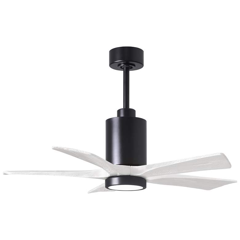 Image 1 42 inch Matthews Patricia-5 Damp Rated Matte Black and White Ceiling Fan