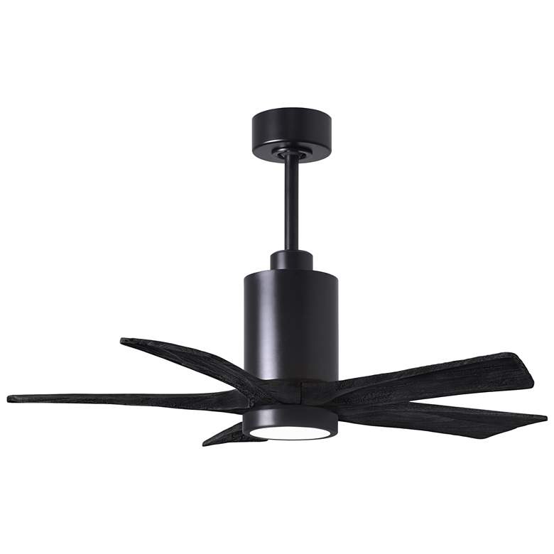 Image 1 42 inch Matthews Patricia-5 Damp Rated Matte Black Ceiling Fan
