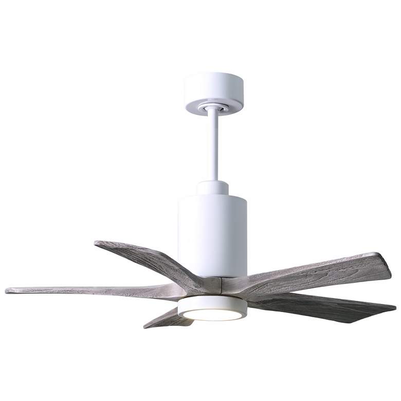 Image 1 42" Matthews Patricia-5 Gloss White Barn Wood Damp Rated Ceiling Fan