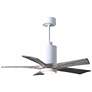 42" Matthews Patricia-5 Gloss White Barn Wood Damp Rated Ceiling Fan