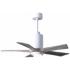 42" Matthews Patricia-5 Gloss White Barn Wood Damp Rated Ceiling Fan