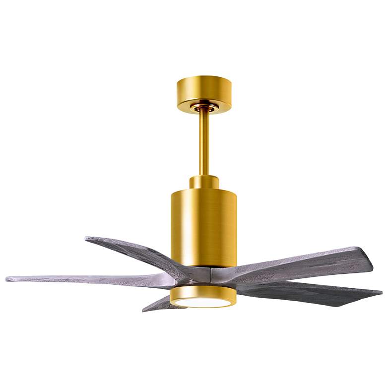 Image 1 42" Matthews Patricia-5 LED Brass and Barnwood Five Blade Ceiling Fan