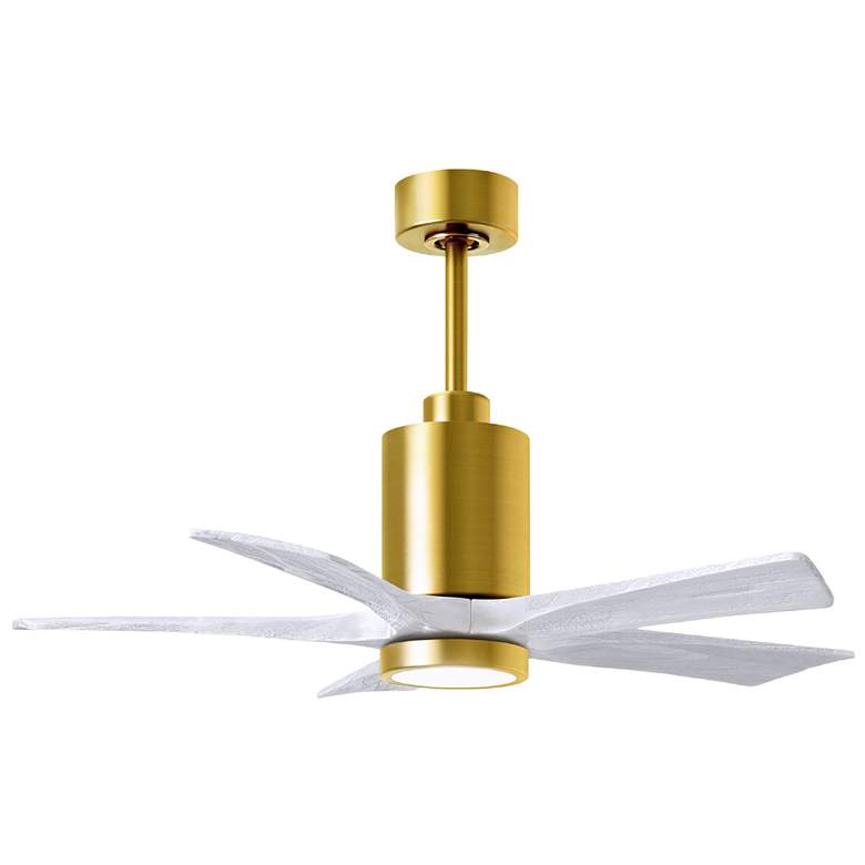 Image 1 42" Matthews Patricia-5 LED Brass and White Five Blade Ceiling Fan