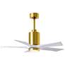 42" Matthews Patricia-5 LED Brass and White Five Blade Ceiling Fan