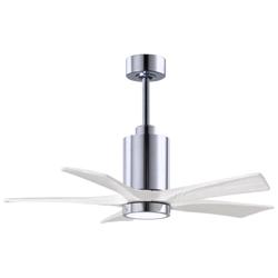 42&quot; Matthews Patricia-5 LED Damp 5-Blade White and Chrome Ceiling Fan