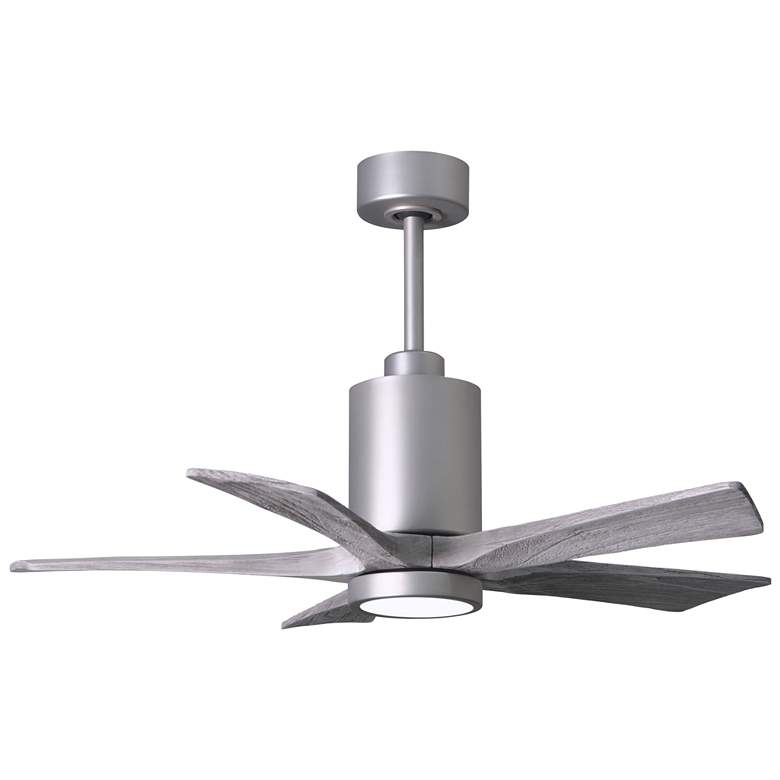 Image 1 42 inch Matthews Patricia-5 LED Damp Barn Wood and Nickel Ceiling Fan