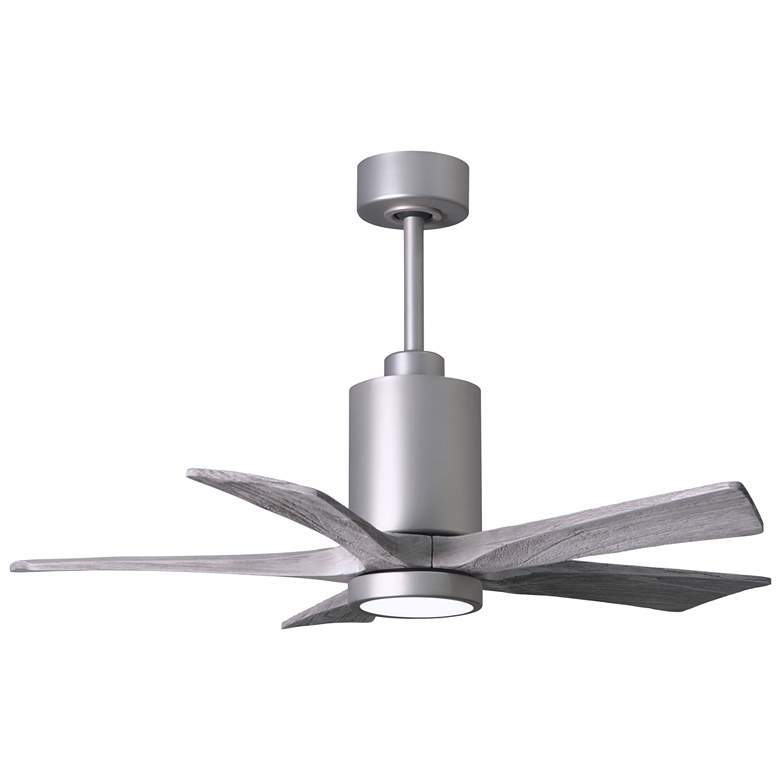 Image 1 42" Matthews Patricia-5 LED Damp Barn Wood and Nickel Ceiling Fan